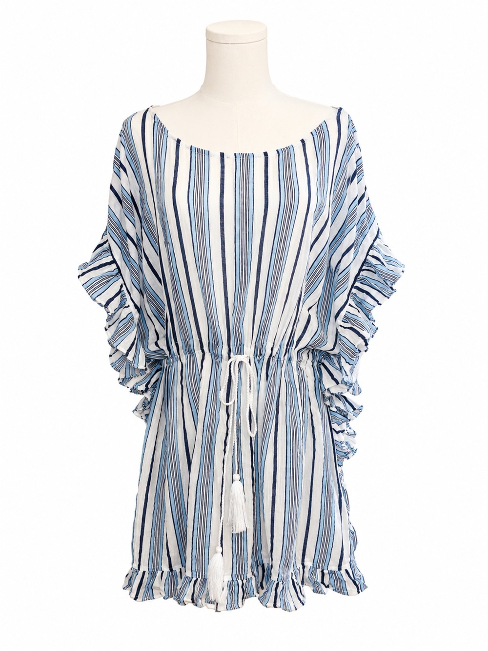 Aerie Striped Ruffle Swim Coverup L/XL